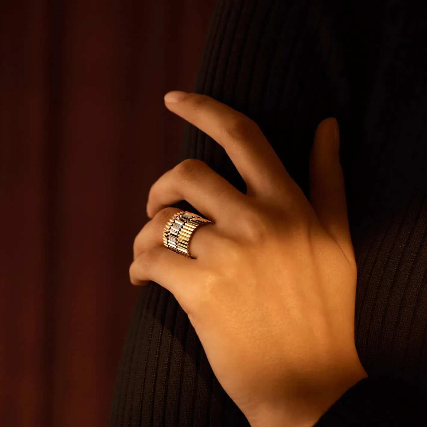 Bague Entaille M Pavée^GEMMYO Online