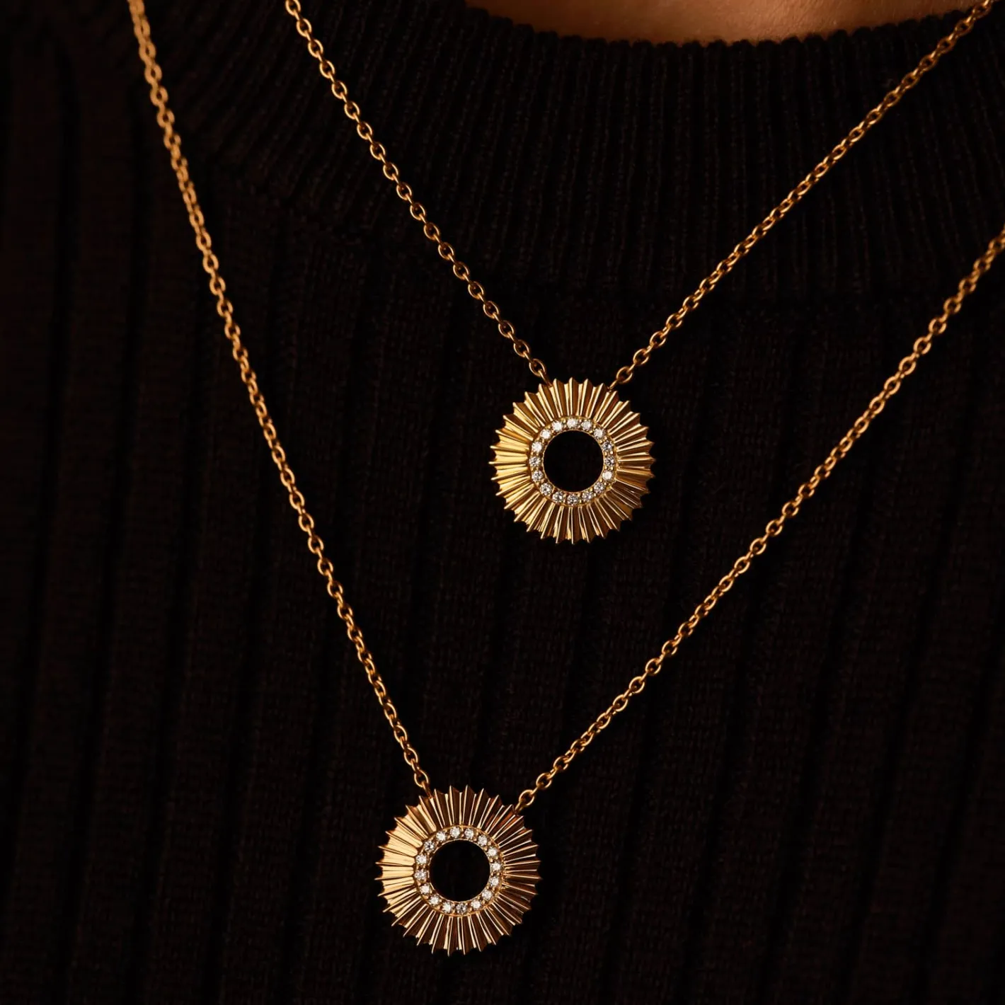 Pendentif Entaille Rayons Pavé^GEMMYO Sale